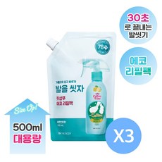 온더바디 코튼풋 발을 씻자 풋샴푸 레몬민트향 에코 리필팩 500ml, 1개입, 3개