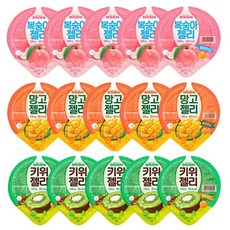 진주햄 천하장사 컵젤리 과일젤리 100g 3종 (복숭아+망고+키위) 5세트, 15개