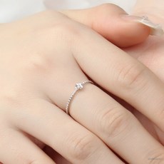 디버스조이 백금도금 플라워 오픈링 반지 커플링