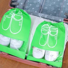 휴대용 드로스트링 방수 신발 커버 방진 보관 가방 여행 포장 파우치 다기능 여행 정리함 가방 파우치, 1개, 1개입, green