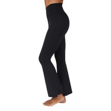 Yogalicious 하이 웨이스트 크로스오버 플레어 레깅스 여성용 스쿼트 프루프 요가 팬츠 Black Lux