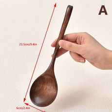 긴손잡이 라멘 나무 숟가락 일본 주방 요리 도구 가정용 식기 서빙 테이블 스푼 대형 수프 국자 1 개, 01 A, 1개