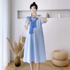 여성복 (S-2xl) 여름 원피스 빅 사이즈 임신복 면재
