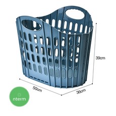 앤텀 접이식 빨래바구니 대용량, 블루