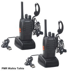 무전기Baofeng 워키토키 BF-88E PMR 16 채널 446.00625-446.19375MHz 라이센스 라디오 USB 충전기 및 이어, 한개옵션0