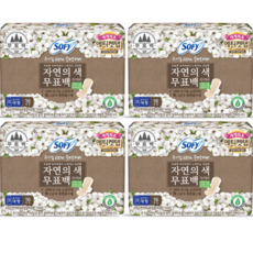 쏘피 무표백 자연의 색 유기농 순면커버 안심 흡수홀 날개형 대형 생리대 64개, 4개, 16개입