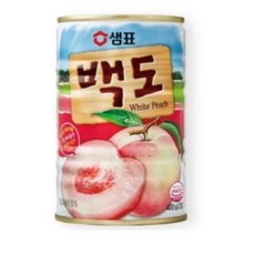 샘표 백도 통조림, 400g, 4개