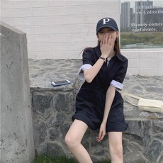 POMTOR 여성 루즈핏 데님 멜빵바지 여성 멜빵 점프수트 여성 청바지 상품 이미지