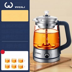 전원 차 밥솥 1.3L 가정용 증기 스프레이 전기 스토브 휴대용 건강 냄비, [04] 1.3L blue stainless steel, 1개