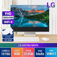 LG전자 24인치 최신 올인원 PC 24V70Q-GR3TK i3-1215U 윈도우11 프로, 기본형