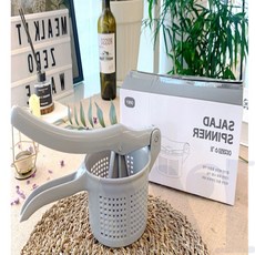 위아리턴 야채 탈수기 (그레이) 식품탈수기 채소탈수기 두부짤순이 미니탈수기 야채세척기 오이지탈수기 두부물기제거 나물짤순이 오이지짤순이 음식짤순이, 1개