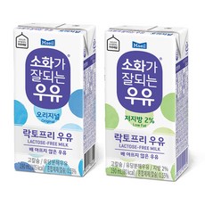 소화가잘되는우유 190ml 저지방6팩+오리지널6팩 총12팩 락토프리 흰우유 멸균우유, 12팩