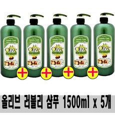 (1500g x 5개)-세레느 올리브 러블리 헤어 샴푸 대용량, 5개, 1500ml