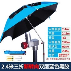 마멜뷰 낚시 캠핑 파라솔 대형 우산 우산에 폭우를 방지하는 스텐레스강 삽입, A78-뉴트론 3단 이중층 흑교 2.4m