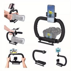 액션 카메라 캠코더 폰 안정기 Vlog 비디오 홀더 Rig Steadycam 마운트 GoPro/Sony/DV/IPhone/Samsung과 호환되는 분리형 그립...