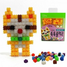 쿵샵쿵SHOP 5개묶음 툭툭블럭 미니블록 고양이 애완동물만들기 사각 십자블록