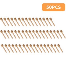 100 PCS 긴 손잡이 나무 꿀 숟가락 교반 스틱 Beidou 꿀 추출기 홈 주방 레스토랑 바 파티 카페, 50, 1개