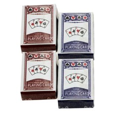 ZLD 2 Sets Miniature Poker 1:12 미니 인형 집 카드 놀이 인형 집 포커, 다색, 종이