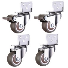 4pcs 가구 캐스터 바퀴 부드러운 고무 회전 캐스터 트롤리 용 롤러 바퀴 아기 어린이 침대 바퀴 가정용 액세서리, 1.25 inch, 빨간