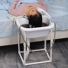 머리감기 환자 침상 가정용 간이 샴푸대 간이 목욕, 1개, 화이트+단열커버