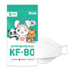 대용량 퓨리에어 KF80 마스크 소형 흰색, 대용량 흰색, 1개, 100매입