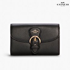 코치 클레오 페블레더 중지갑 C6896 Kleo pebble leather Wallet