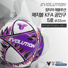 탑티어 에볼루션 매치볼 KFA 공인구 5호 TT-EVO-5 선수용 경기용 아카데미 축구공, 1개