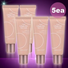 더마쉐어 비건 콜라겐 스킨 선케어 자외선차단 UV쉴드 저자극 선크림 SPF50+ PA++++, 50g, 5개