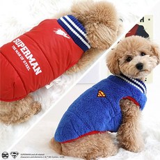 침대 슈퍼맨 양면 패딩 겨울용 보온 펫 데일리룩 애견배변판 S, 1개
