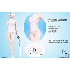 1/6 스케일 가죽 옷 MM06 YoRHa 2B 레드 화이트 블랙 홀터 비키니 수영복 의상 F 12 ""빅 버스트 바디 액션 피규어|Action Figures|, 단일, 1개, white
