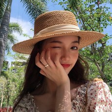 피피랩 라피아햇 밀짚 바캉스 사파리 휴양지 모자 벙거지모자 챙넓은모자