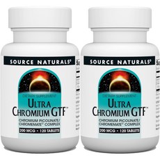 Source Naturals 소스내추럴스 울트라 크롬 GTF 200mcg 테블릿, 2개, 120정