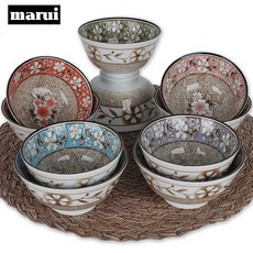 리빙탑스 일본도자기 마루이 공기(5P)+대접(5P)세트 도자기그릇 식기세트 돔부리 밥그릇 국그릇