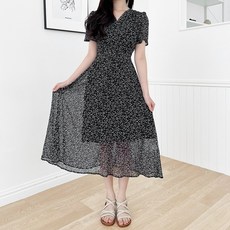 쏘옷 여성용 러블리 쉬폰 플라워 롱원피스