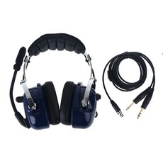 Air RA200 GA 듀얼 플러그가있는 항공 파일럿 헤드셋 스테레오 모노 스위치 MP3 음악 입력 노이즈 감소 천 귀 덮개