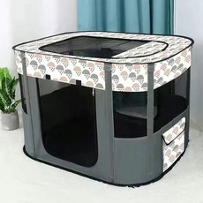 애완용텐트 편안한 집 개 텐트 새끼 용품 스위트 배달실 접이식, L-80X60X55CM, GREY 2, 1개