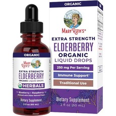 MaryRuths 메리루스 엑스트라 스트렝스 엘더베리 오가닉 리퀴드 드랍 60ml, 2개