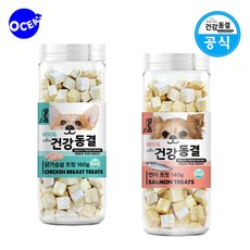 바이독 건강동결 닭가슴살 연어 강아지 동결건조 간식 국내산 NI, 1세트