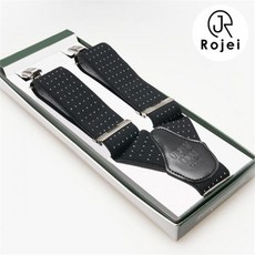 Rojei 남성 캐주얼 도트 서스펜더 멜빵 RMGS001 BL