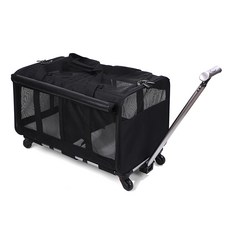  강아지 이동가방 다묘 다견 캐리어 고양이 이동장, 블랙 