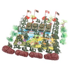 JC 52 개 미니어처 군인 장난감 군사 모델 Playset 그림 장난감 녹색 미니어처 군인 장난감