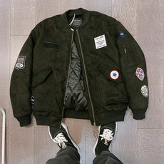 야구공인구 DANNYANDZEE 겨울 나라 트렌드 와이드 루즈핏 클래식 뱃지 피륙 두꺼운 융털 보온 넥 패딩 웰론 남성