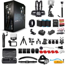 GoPro HERO11 블랙 크리에이터 에디션 볼타배터리 그립 삼각대 리모컨 미디어 모드 라이트 방수 액션 카메라 64GB 카드 50피스 액세서리 키트 및 추가 배터리 2개 포, 1개