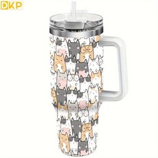 1리터 텀블러 대형 DKP 1183ml40oz 스테인레스 스틸 보온 휴대 방수 물병 빨대 뚜껑 포함 여행 야외 스포츠 피트니스, 1) 스타일 A, 1개