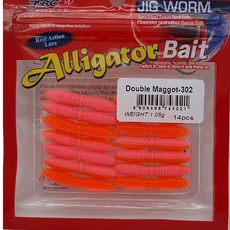 JRC 엘리게이터 더블마고트 /송어전용웜 산천어 쏘가리 바다민물 낚시, 더블마고트 NO-302, 1봉