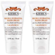 Kiehl's Richly Hydrating Scented Hand Cream Grapefruit 키엘 하이드레이팅 핸드 크림 그레이트프룻 2.5oz(75ml) 2팩, 1개