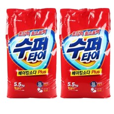 수퍼타이 베이킹소다 플러스 분말세제 리필, 5.5kg, 2개