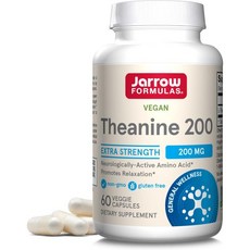 자로우 포뮬러 릴랙스 번들 엑스트라 스트렝스 테아닌 200mg 60캡슐과 이노시톨 750mg 100캡슐 간 지지대, 100정, 1개