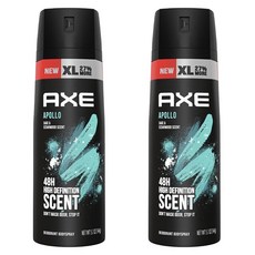 AXE 남성 바디 스프레이 데오드란트 아폴로 144g 2팩, 2개