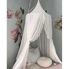 영국직수입 아기 크립누크캐슬 게임 텐트 간호원 놀이방 데코라이/4흰색 폼 매달기 모기장을 사용한 키즈베드 캐노피, 단일옵션